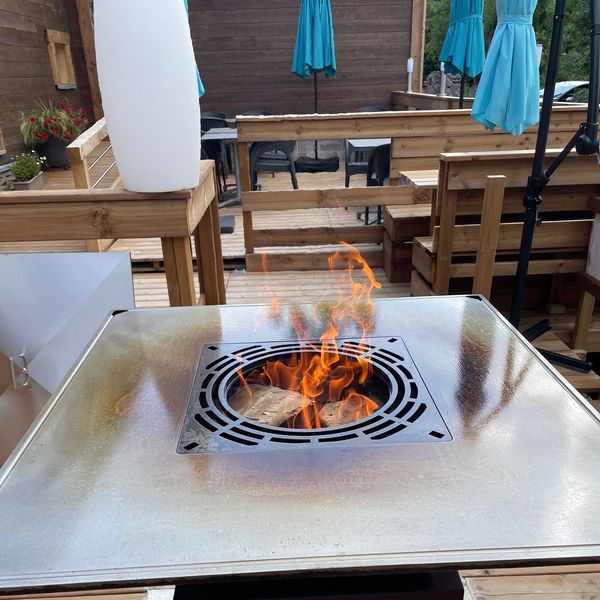 La terrasse et son brasero