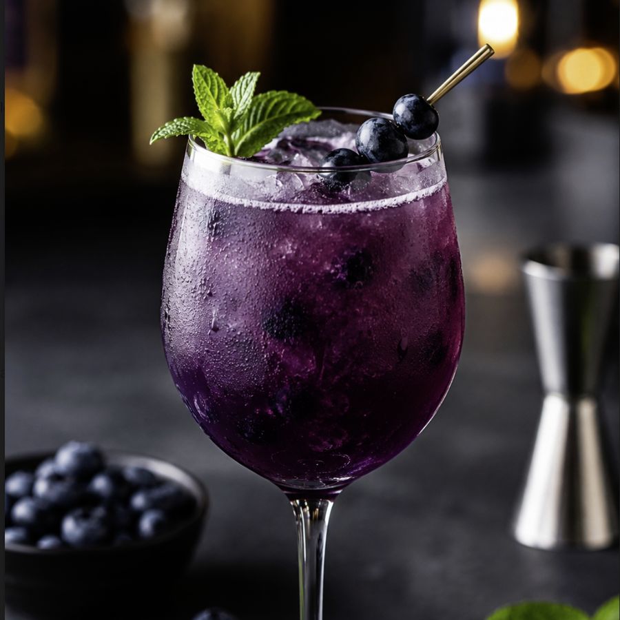 Le cocktail à la myrtille de la maison